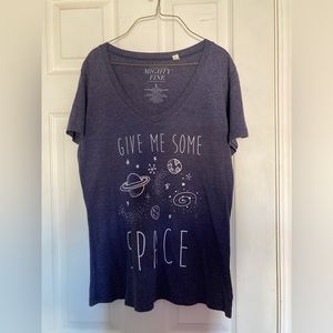 "give me some space" v neck tee